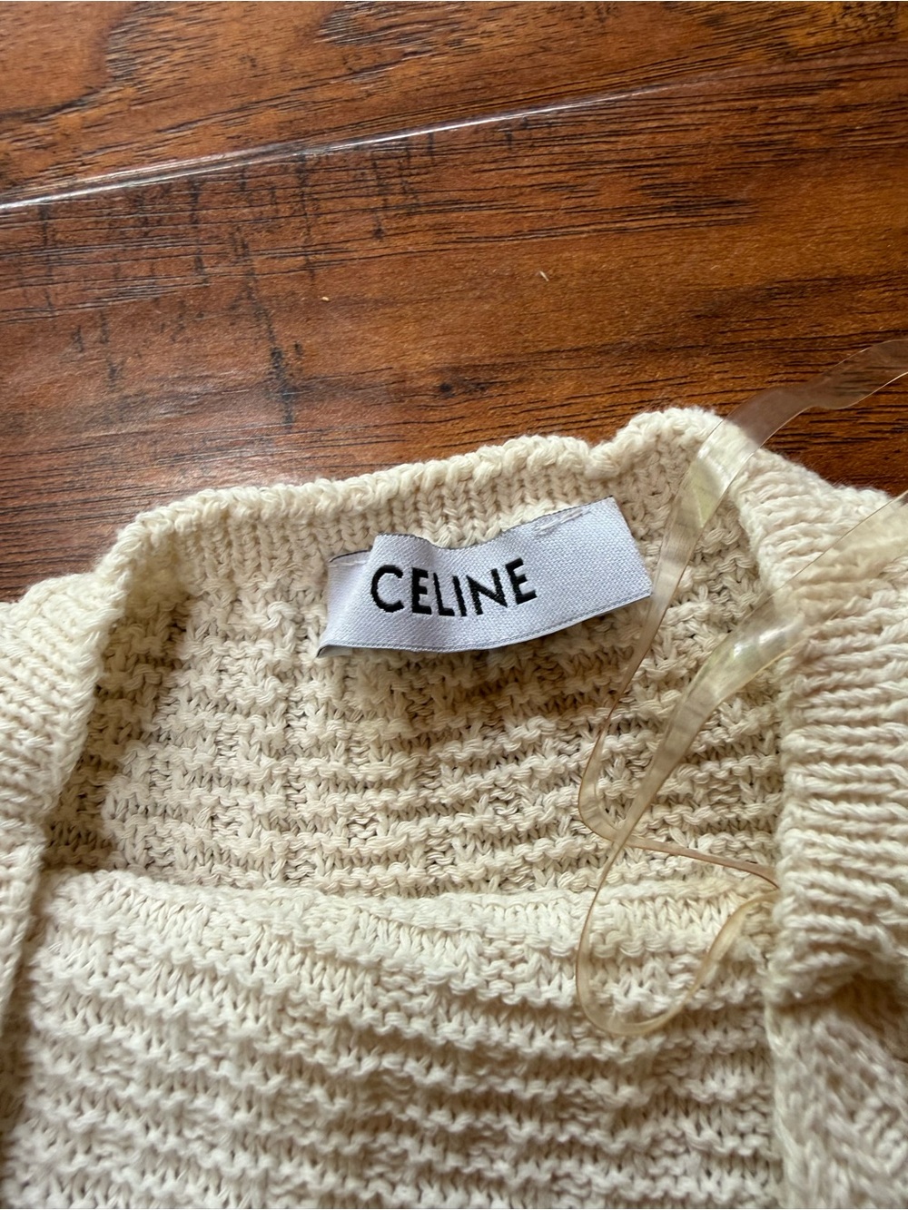 Celine Cream Textured Knit Scoop-Neck dress